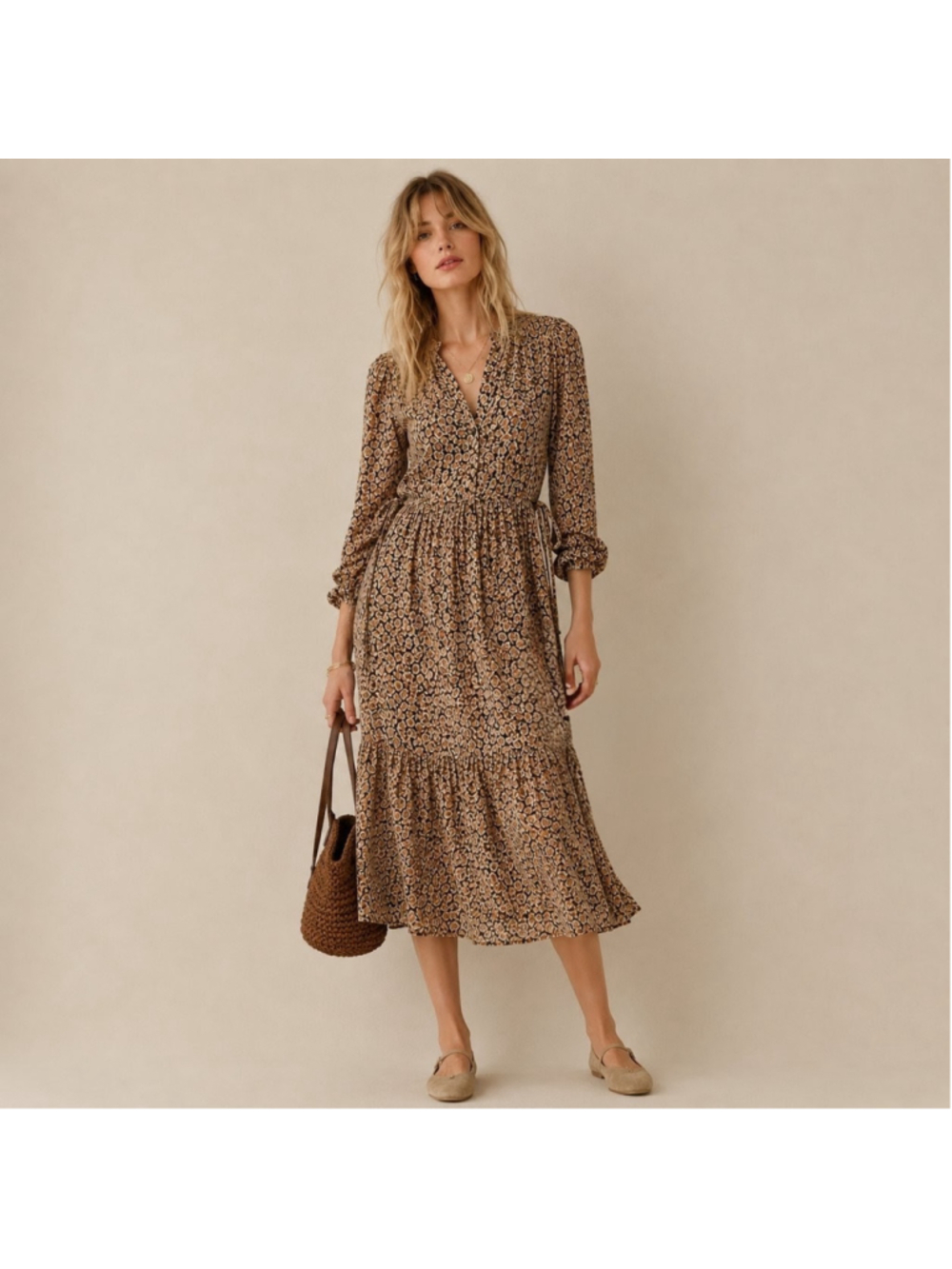 Rails Leopard Print Oversized Midi Dress Sz XXS